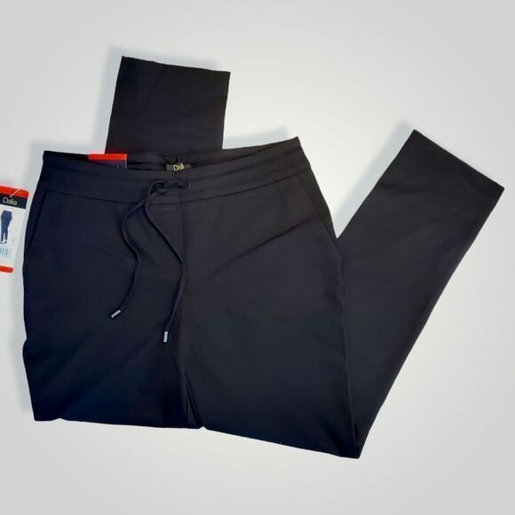 Pull-on Pants with Drawstring-4 Way Stretch-Black-3XL | Dalia - Picture 1 of 5